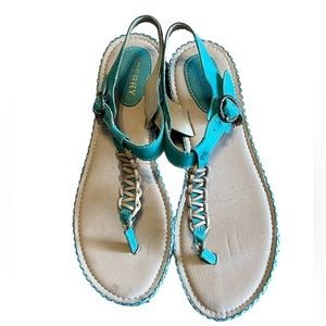 Sperry top sided anchor away leather sandal in teal